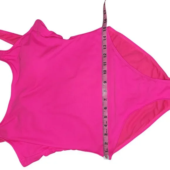 No Boundaries Pink One-Piece Swimsuit Women’s Large (11–13) Open Back Stretch Sw - Picture 7 of 9